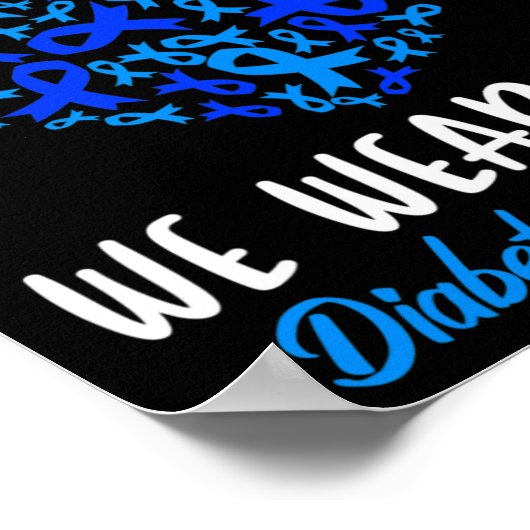 Poster En Novembre Nous Portons Bleu Cure Diabète Sensibi (Coin)