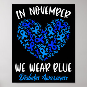 Poster En Novembre Nous Portons Bleu Cure Diabète Sensibi