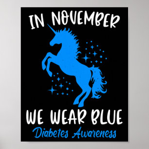 Poster En Novembre Nous Portons Bleu Diabète Sensibilisat