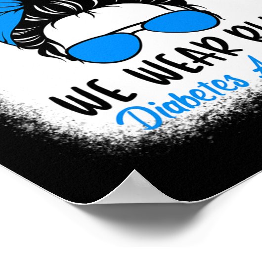 Poster En Novembre Nous Portons Bleu Diabète Sensibilisat (Coin)