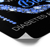 Poster En Novembre Nous Portons Bleu Ruban Haut Diabète t (Coin)