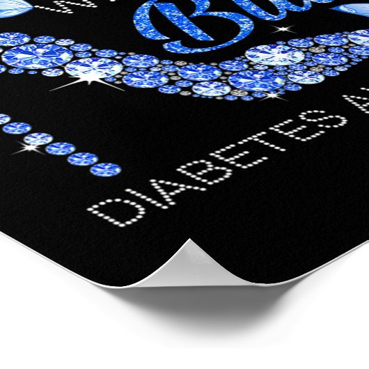 Poster En Novembre Nous Portons Bleu Ruban Haut Diabète t (Coin)
