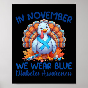 Poster En Novembre Nous Portons Bleu Turquie Merci Diabèt