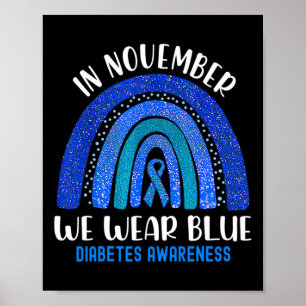 Poster En Novembre Nous Portons Blue Rainbow Diabetes Awa