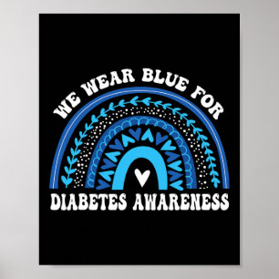 Poster En Novembre Nous Portons Blue Rainbow Diabetes Awa