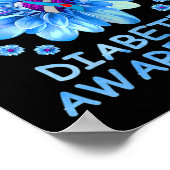Poster En Novembre Nous Portons Blue Sunflower Diabetes A (Coin)
