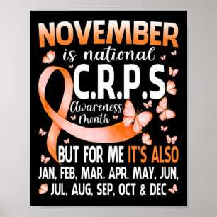 Poster En Novembre Nous Portons Orange Ribbon CRPS Sensib