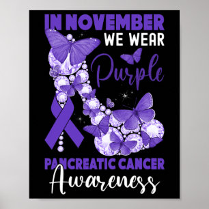Poster En Novembre Nous Portons Violet Cancer Pancréatiqu