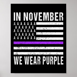 Poster En Novembre Nous Portons Violet Cancer Pancréatiqu