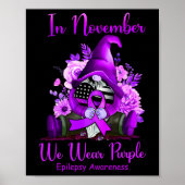 Poster En Novembre Nous Portons Violet Gnome Ribbon Epile (Devant)