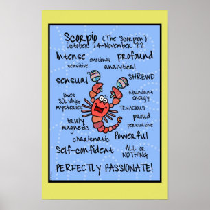 Poster en nuage de mots Scorpio