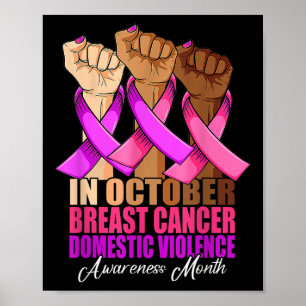Poster En Octobre Cancer du sein Violence domestique Sens