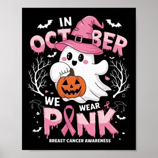 Poster En Octobre Nous Portons Chemise Rose Fantôme Cance (Devant)