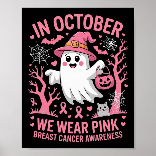 Poster En Octobre Nous Portons Chemise Rose Fantôme Cance (Devant)