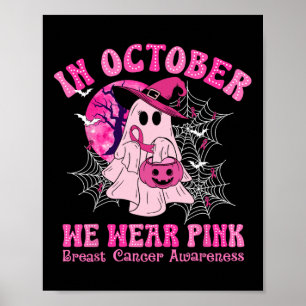 Poster En Octobre Nous Portons Le Cancer Du Sein Rose Fem