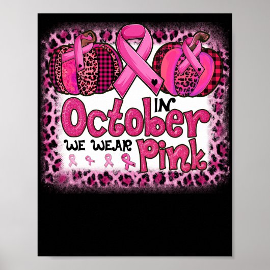 Poster En Octobre Nous Portons Le Citrouille Leopard De R (Devant)