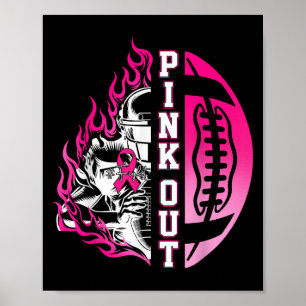 Poster En Octobre Nous Portons Le Football Rose Cancer Du