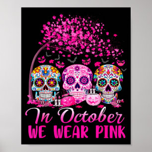 Poster En Octobre Nous Portons Nk Crâne De Sucre Hallowee