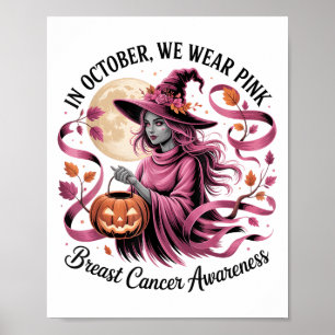 Poster En Octobre Nous Portons Nk Ribbon Halloween Ghost