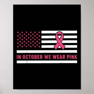 Poster En Octobre Nous Portons Pink Breast Cancer Sensibi