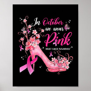 Poster En Octobre Nous Portons Pink Breast Cancer Sensibi