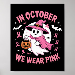 Poster En Octobre, Nous Portons Pink Halloween Chemise Fa