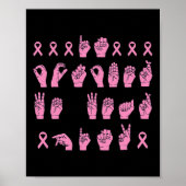 Poster En Octobre Nous Portons Pink Sign Language Breast  (Devant)