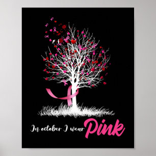 Poster En Octobre Nous Portons Pink Tree Breast Cancer Aw