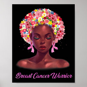 Poster En Octobre Nous Portons Rose Black Femme Cancer Du