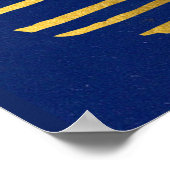 Poster en or bleu Abstrait Collage moderne Wall Ar (Coin)