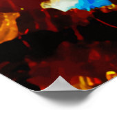 Poster en or turquoise rouge Abstrait (Coin)