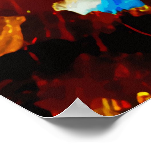 Poster en or turquoise rouge Abstrait (Coin)