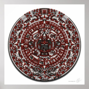 Poster en pierre du calendrier Aztec