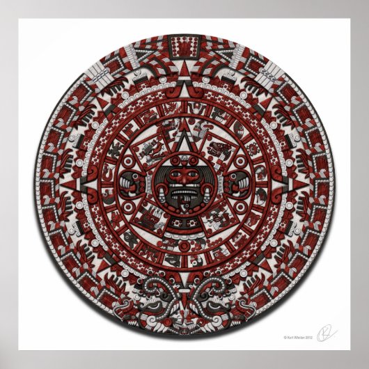 Poster en pierre du calendrier Aztec (Devant)