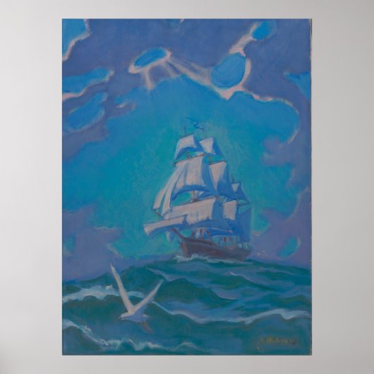 Poster En pleine voile - Kulhanek Art Nautique (Devant)