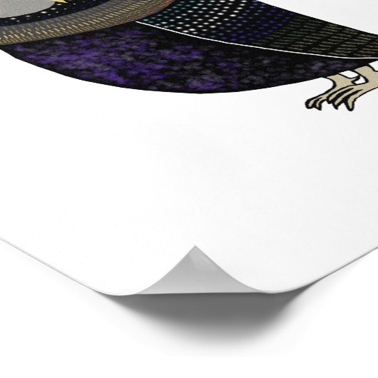 Poster en plumes bleues de Chouette noire par MiKa (Coin)