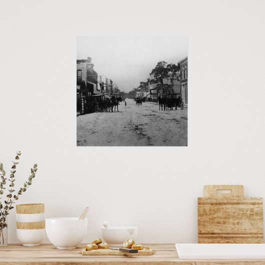 Poster En Regardant À L'Ouest Sur Flagler Street (Cuisine)