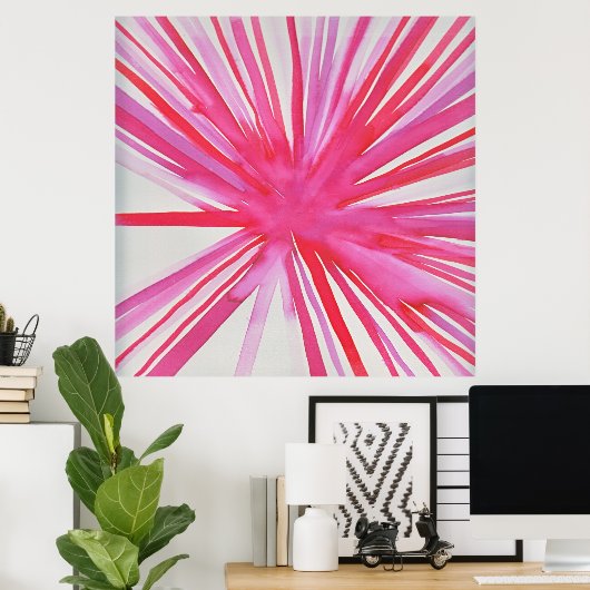 Poster en rose (Bureau à domicile)