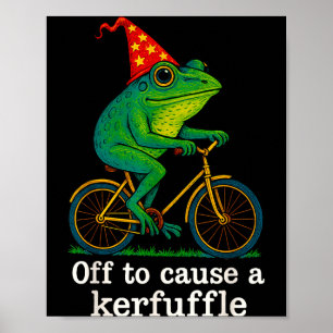 Poster En route pour causer un chahut drôle de grenouille