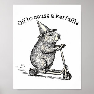 Poster En route pour provoquer un capybara scooter chaos