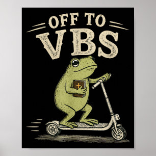 Poster En route pour vbs drôle grenouille chrétienne foi 
