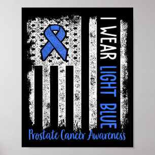 Poster En Septembre Nous Portons Bleu Léger Cancer Prosta