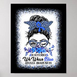 Poster En Septembre Nous Portons Du Bleu Ataxie Sensibili