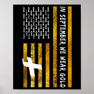 Poster En Septembre, Nous Portons Gold Childhood Cancer A