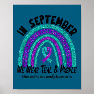 Poster En septembre, nous portons le ruban sarcelle viole