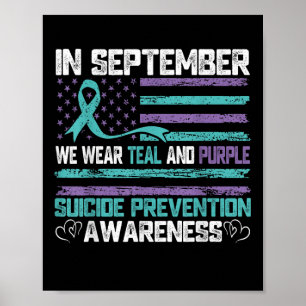 Poster En Septembre Nous Portons Le Turquoise Et Le Viole