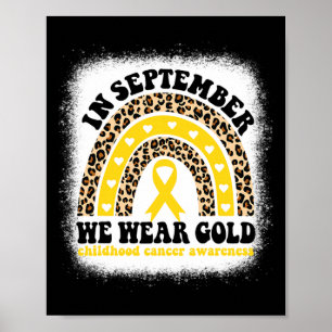 Poster En septembre nous portons Or Arc-en-ciel Cancer de