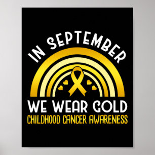 Poster En Septembre Nous Portons Or - Enfance Cancer Awar