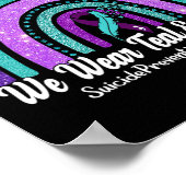 Poster En Septembre Nous Portons Turquoise et violet Rain (Coin)