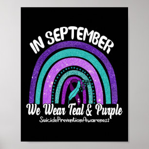 Poster En Septembre Nous Portons Turquoise et violet Rain